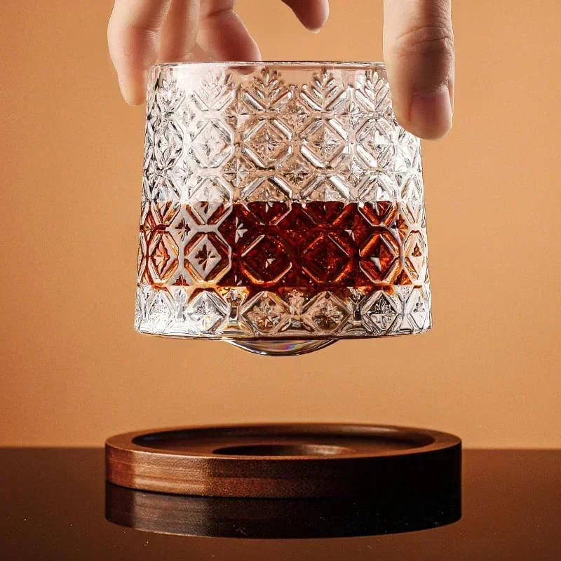 Copo de Whisky Cristal com Base Rotativa - Neohousi