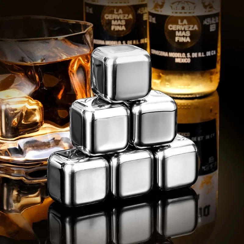 Cubos de Gelo Aço Inox Prateado com Pegador Neohousi - Neohousi