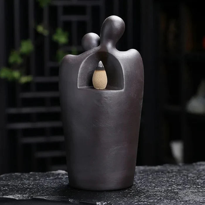 Escultura Decorativa Paixão com Porta Incenso - Efeito Cascata - Neohousi