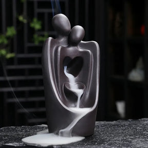 Escultura Decorativa Paixão com Porta Incenso - Efeito Cascata - Neohousi
