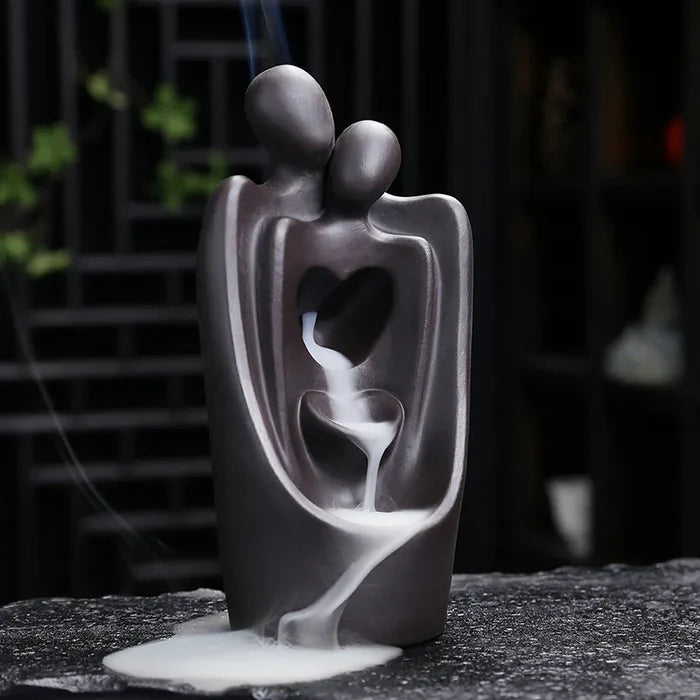 Escultura Decorativa Paixão com Porta Incenso - Efeito Cascata - Neohousi