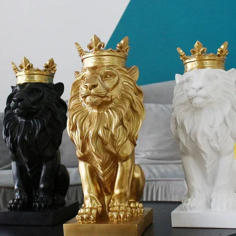 Estatueta Decorativa Leão Imperador - Neohousi
