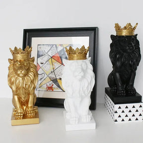 Estatueta Decorativa Leão Imperador - Neohousi