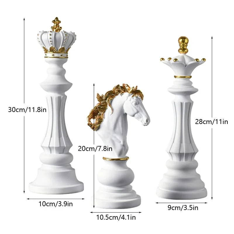Estatueta Decorativa Peças de Xadrez em Resina - Neohousi