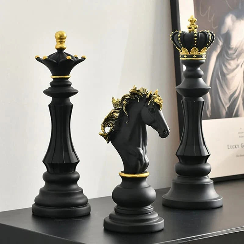 Estatueta Decorativa Peças de Xadrez em Resina - Neohousi