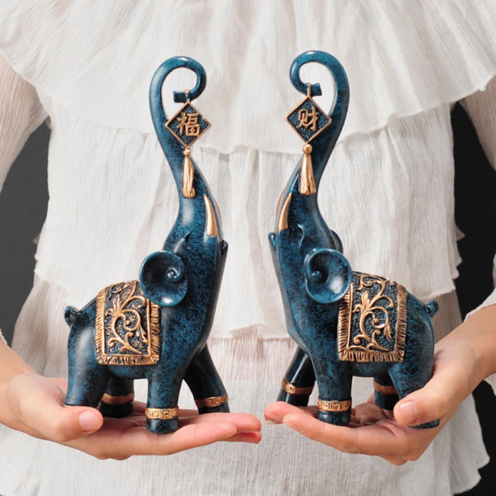 Estatuetas Elefantes da Fortuna - 2 Peças - Neohousi
