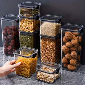 Kit 9 Potes Herméticos Transparente para Armazenamento de Alimentos - Neohousi