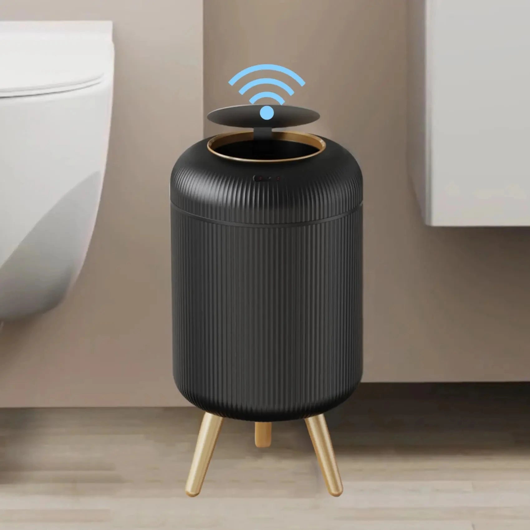 Lixeira Decorativa Automática Madeira com Sensor 10L