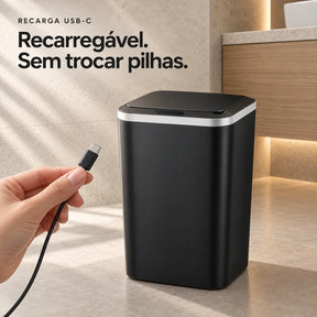 Lixeira Inteligente SmartBin™ com Sensor de Movimento Recarregável USB
