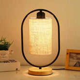 Luminária de Mesa de Madeira com Cúpula de Tecido para Sala Neohousi - Neohousi