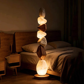 Luminária de Piso Coluna Moderna Orgânica Escultural Cairn