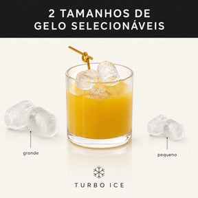 Máquina de Gelo Portátil Turbo Ice para Casa, Bar e Área Gourmet 110V