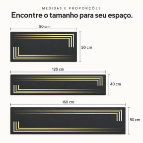 Medidas da passadeira Riva: 50x80, 40x120 e 50x160 centímetros