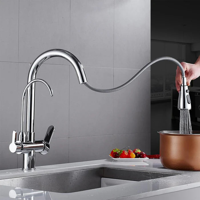 Torneira Gourmet Cozinha Milano Monocomando com Filtro de Água e Jato Extensível - Neohousi
