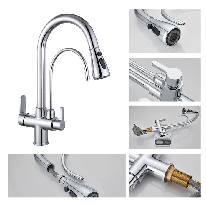 Torneira Gourmet Cozinha Milano Monocomando com Filtro de Água e Jato Extensível - Neohousi