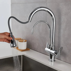 Torneira Gourmet Cozinha Milano Monocomando com Filtro de Água e Jato Extensível - Neohousi