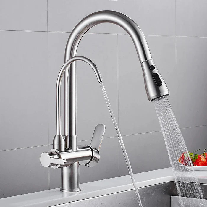 Torneira Gourmet Cozinha Milano Monocomando com Filtro de Água e Jato Extensível - Neohousi