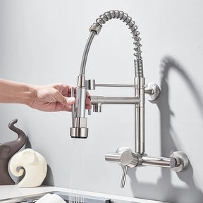 Torneira Gourmet Cozinha Monaco de Parede com Misturador e Jato Extensível - Neohousi