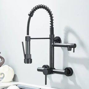 Torneira Gourmet Cozinha Monaco de Parede com Misturador e Jato Extensível - Neohousi