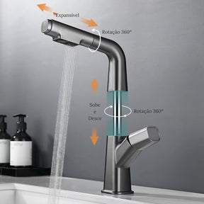 Torneira para Banheiro Monocomando Extensível - Aeterna - Neohousi